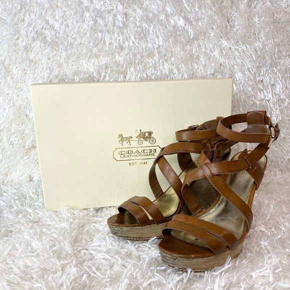 Coach Macey Vachetta Wedge Sandal in Women’s Size 7.5 - Picture 4 of 6